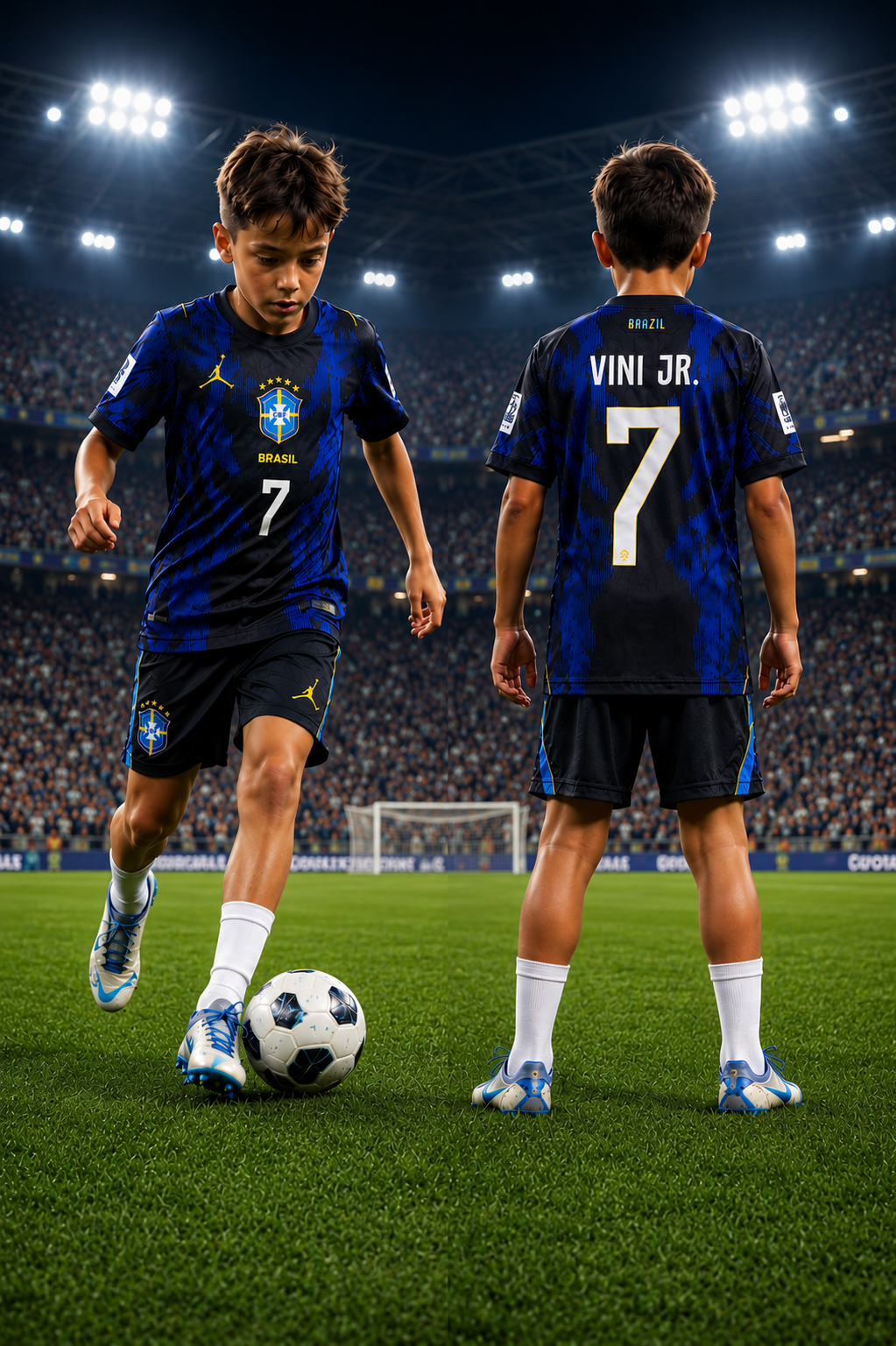 Dečiji fudbalski dres Vini Jr Brazil(komplet dres + šorc)