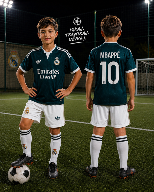 Dečiji dres Mbappe Real Madrid sezona 26/27(komplet dres+šorc)