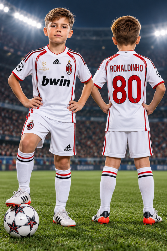 Dečiji fudbalski dres Ronaldinho Milan(komplet dres+šorc)