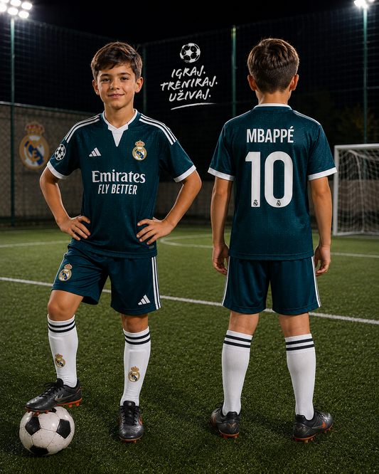 Dečiji dres Mbappe Real Madrid sezona 26/27(komplet dres+šorc)