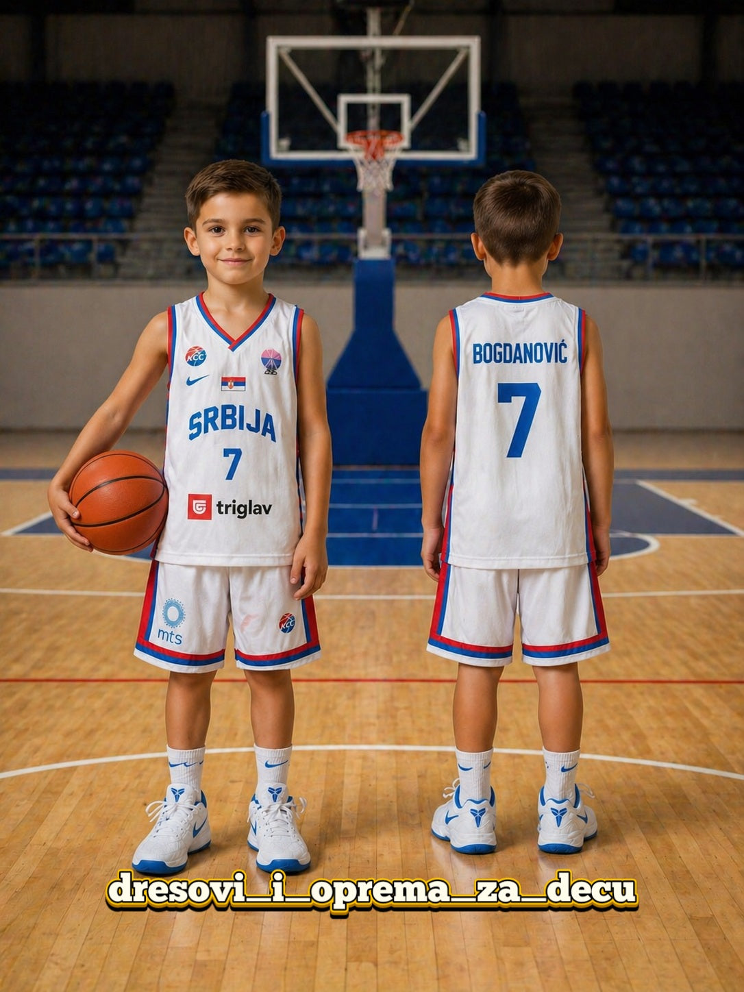 Dečiji košarkaški komplet – Srbija Bogdanović (dres + šorc)