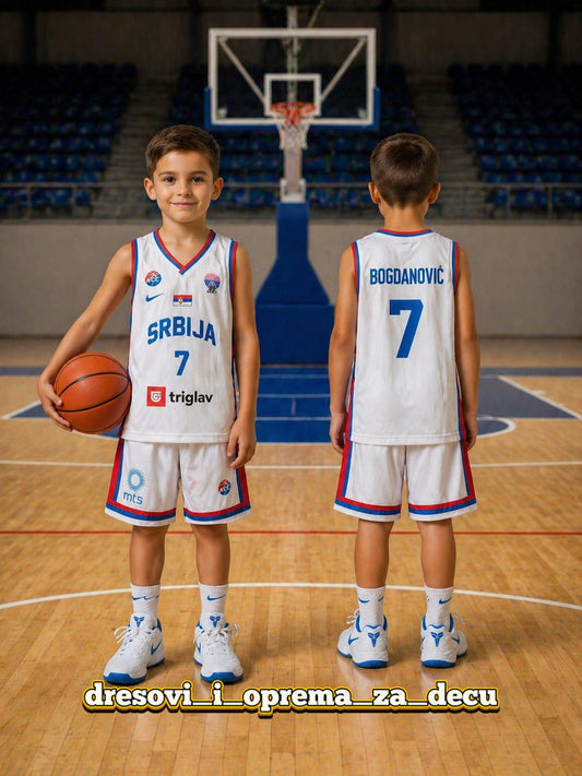 Dečiji košarkaški komplet – Srbija Bogdanović (dres + šorc)