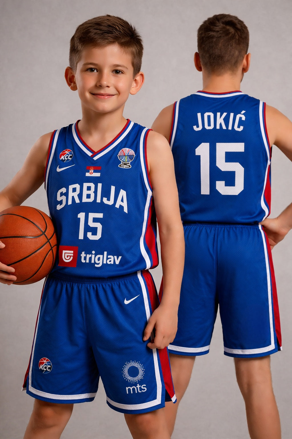 Dečiji košarkaški komplet – Srbija Jokić (dres + šorc)